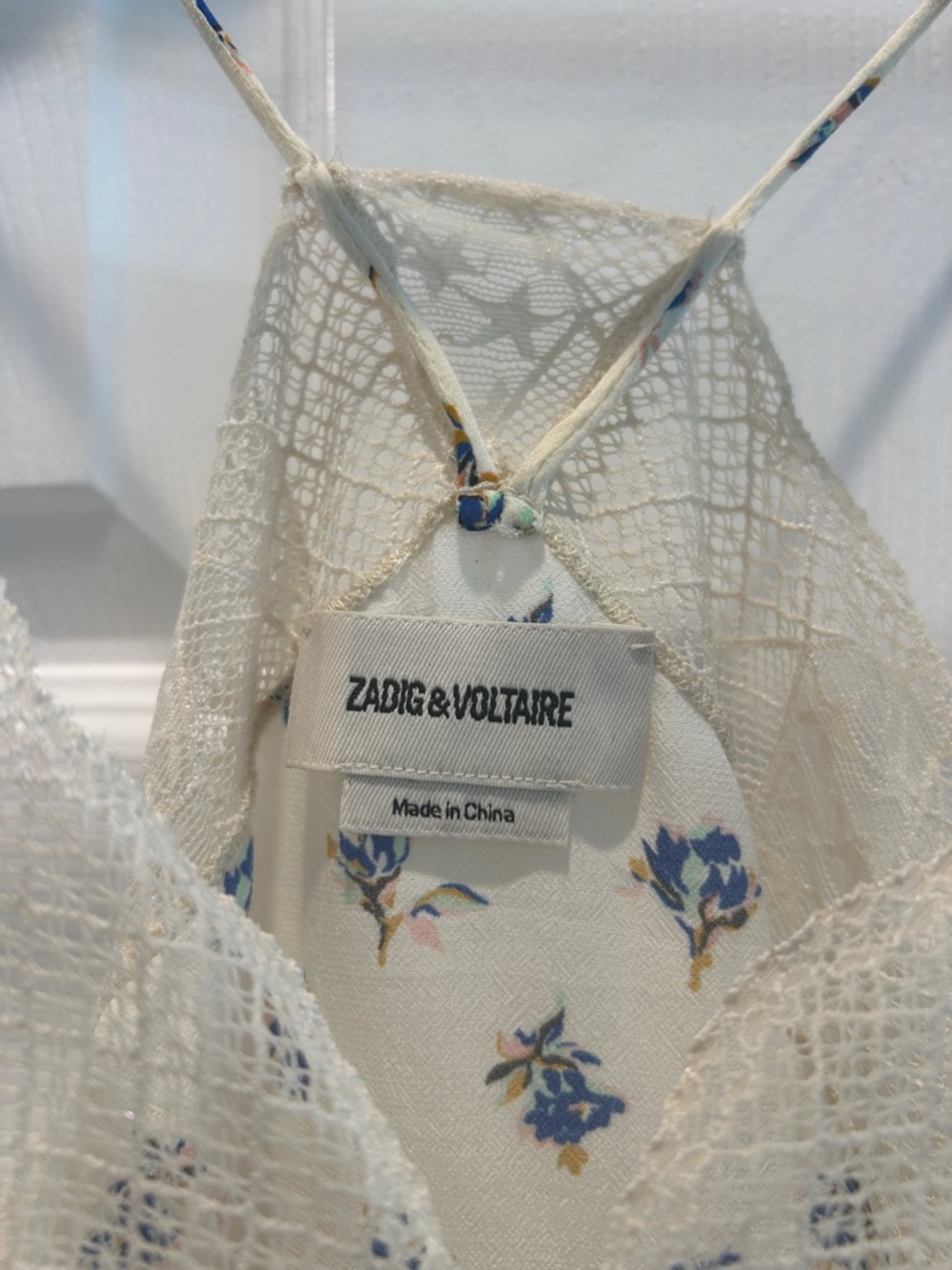 Zadig & Voltaire  Christ Vanilla  Flower/ Lace Trim Camisole Top. - Picture 2 of 8